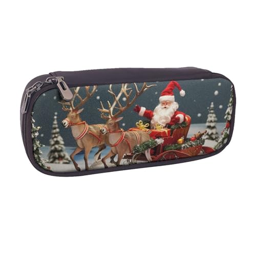 JCVOTREL Federmäppchen mit Mathematikformel, bedrucktes Leder-Federmäppchen mit Reißverschluss, für Schule, Reisen, Büro, Merry Christmas Art, Einheitsgröße, Kosmetiktasche von JCVOTREL