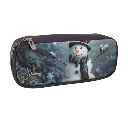 JCVOTREL Federmäppchen mit Weihnachtsmotiv und Schneemann-Motiv, bedruckt, aus Leder, Stifteetui mit Reißverschluss, für Schule, Reisen, Büro, Christmas Happy Snowman 1, Einheitsgröße, Kosmetiktasche JCVOTREL Federmäppchen mit Weihnachtsmotiv und Schneemann-Motiv, bedruckt, aus Leder, Stifteetui mit Reißverschluss, für Schule, Reisen, Büro, Christmas Happy Snowman 1, Einheitsgröße, Kosmetiktasche von JCVOTREL