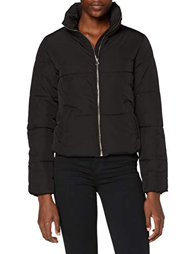 JDY Damen Short Puffer Jacke Steppjacke Stehkragen Gefüttert, Farben:Schwarz, Größe:36 von JdY