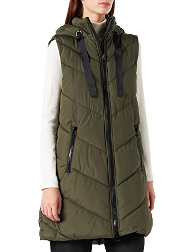 JDY Women's JDYSKYLAR Padded Hood Waistcoat OTW NOOS Weste, Forest Night/Detail:Black, XL von JdY