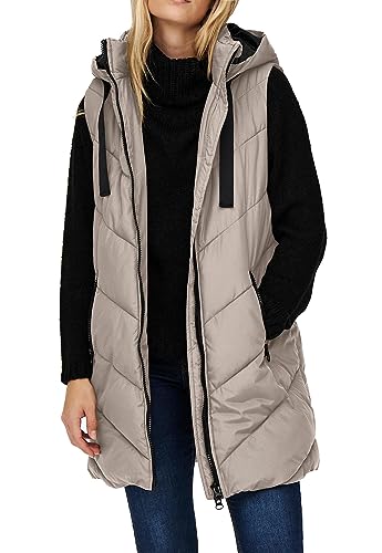 JdY Damen JDYSKYLAR Padded Hood Waistcoat OTW NOOS Jacke, Chateau Gray/Detail:Black, L von JdY