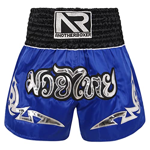 JEATHA Herren Thaiboxhose Muay Thai Kurze Hose Thaiboxen Shorts Kampf Kickboxen Sparring Boxen Shorts Sportshorts Sommershorts Thai Trainingsshort Royal Blau L von JEATHA