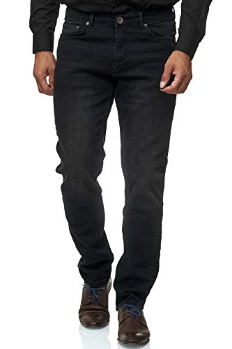 JEEL Herren-Jeans - Regular-Fit Straight-Cut - Stretch - Jeans-Hose Basic Washed 06-schwarz 30W / 36L von JEEL