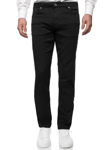 JEEL Herren-Jeans - Regular-Fit Straight-Cut - Stretch - Jeans-Hose Basic Washed 07-Schwarz 31W / 34L von JEEL