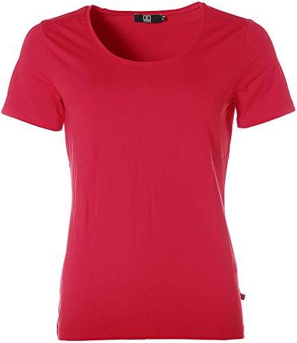 JETTE Damen Basic Kurzarm Shirt T-Shirt Rundhals Rot 40 von JETTE