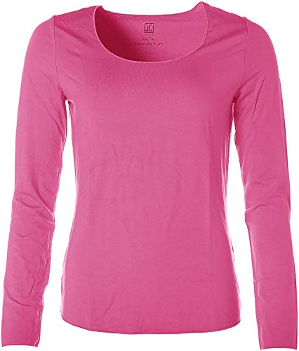 JETTE Damen Basic Langarm Shirt T-Shirt Rundhals Rosa 40 von JETTE