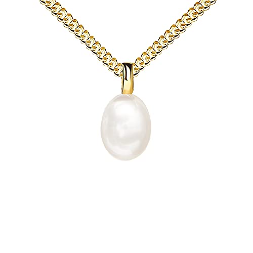 Schmuckanhänger Perlen Anhänger Gold 333-8 Karat Süßwasserperlen Damenschmuck Mit Halskette - Kettenlänge 36 cm. von JEVELION