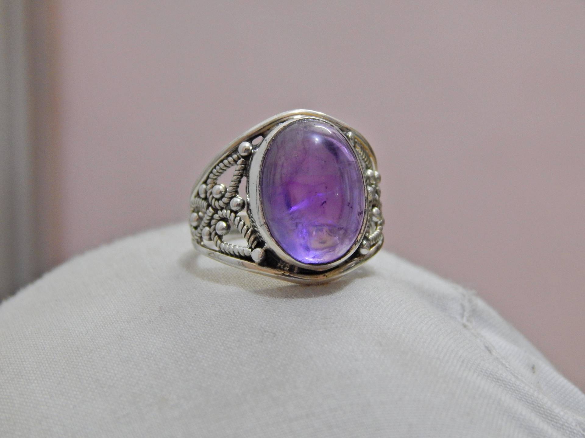 Natürlicher Amethyst Ring 925 Sterling Silber Ring, Vintage Handgemachter Frauen Geschenk Artikel, Schmuck Schliff Stein von JEWELCOJAIPUR