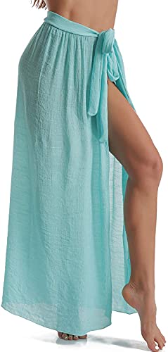 JFAN Frauen Pareo Elegant Chiffon Cover Up Wrap Sarong Strand Offene Seite Cover-ups Einheitsgröße Grün von JFAN