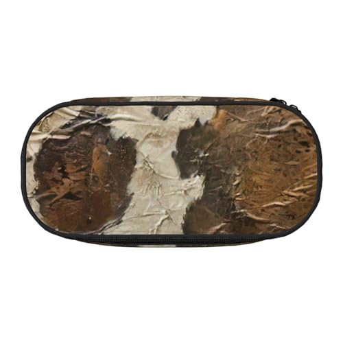 JGHHOUN Federmäppchen mit Kunstdruck, braunes Rindsleder, geräumiges Stifteetui, Reißverschluss, hohe Kapazität, Make-up-Tools, Bürobedarf JGHHOUN Federmäppchen mit Kunstdruck, braunes Rindsleder, geräumiges Stifteetui, Reißverschluss, hohe Kapazität, Make-up-Tools, Bürobedarf von JGHHOUN