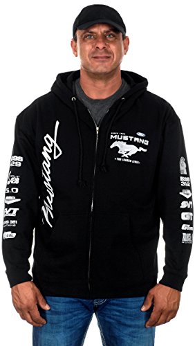 Jh Design Herren Ford Mustang Hoodies in 5 Stilen Pullover & Full Zip Up, Clg2-black, Medium von JH DESIGN GROUP