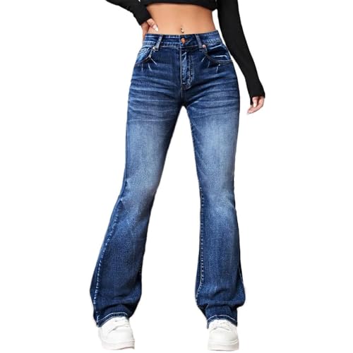 JIAALU Damen Jeans Schlaghose Skinny High Waist Flard Fit Gewaschene Bootcut Denim Hosen Flarecut Freizeithose Retro Streetwear Stretch Casual Jeanshose Y2K Ausgestellte JIAALU Damen Jeans Schlaghose Skinny High Waist Flard Fit Gewaschene Bootcut Denim Hosen Flarecut Freizeithose Retro Streetwear Stretch Casual Jeanshose Y2K Ausgestellte von JIAALU