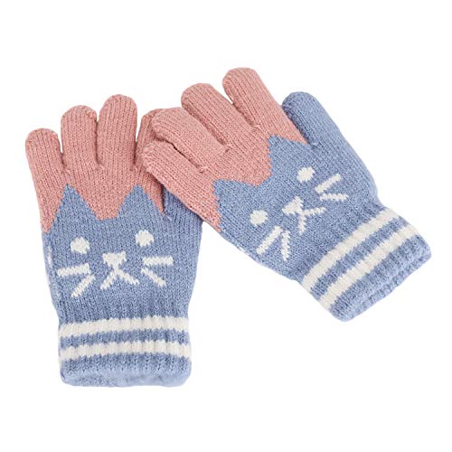 Kinder Fingerhandschuhe Herbst Winter Warm Handschuhe Fäustlinge mit Plüsch Futter Süß Gloves Skihandschuh, 3-8 Jahre alt, Skifahren Snowboarding Spielen Laufen Bedarf von JIAHG