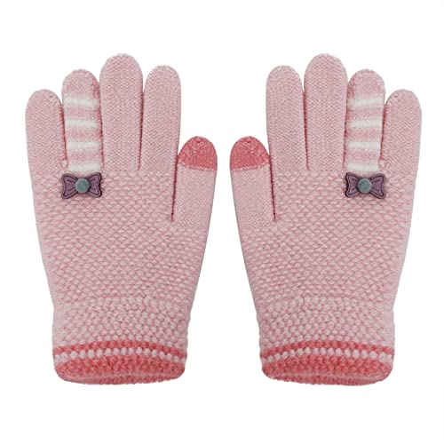 Kinder Fingerhandschuhe Herbst Winter Warm Handschuhe Fäustlinge mit Plüsch Futter Süß Gloves Skihandschuh, 3-8 Jahre alt, Skifahren Snowboarding Spielen Laufen Bedarf von JIAHG