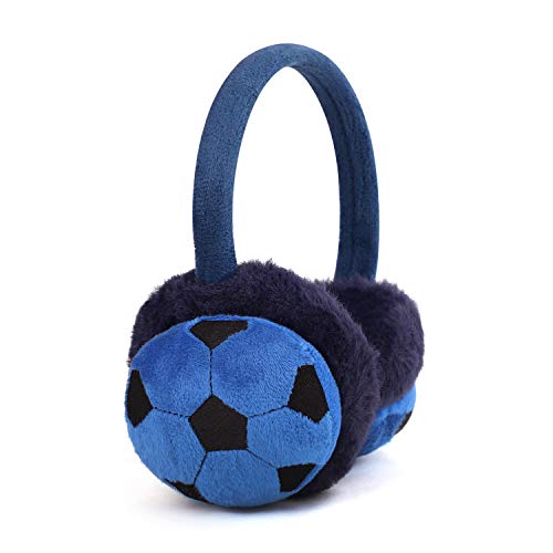 Kinder Ohrenschützer Winer Warm Ohrenwärmer Fußball Muster Earmuffs Plüsch Ohrenschützer für Mädchen und Jungen von JIAHG