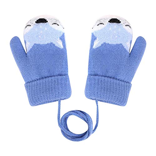 Kinder Winter Handschuhe Fäustlinge Baby Cartoon Fausthandschuhe Halshandschuhe Dicke Doppelt Strickhandschuhe Niedliche Fuchs Handschuhe, 1-3 Jahre alt, Spielen, Laufen, Skifahren Bedarf von JIAHG