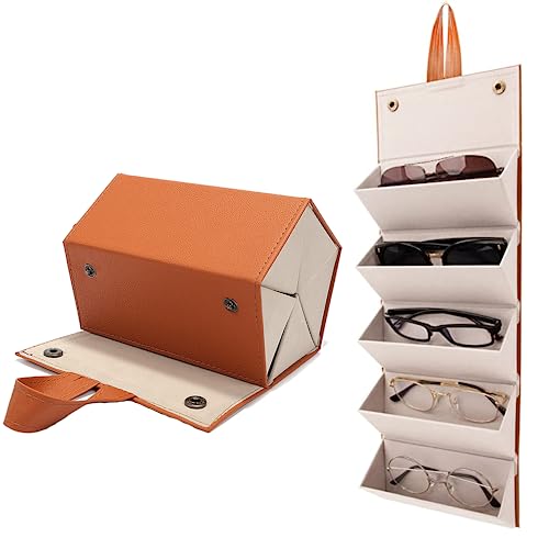 JIAMIAN Brillenetuis, Brille Aufbewahrungsbox, Organizer für Sonnenbrillen, Brillenorganizer Brillenaufbewahrung Präsentation,Faltbare Brillen Display Box, für Damen Herren(A) von JIAMIAN