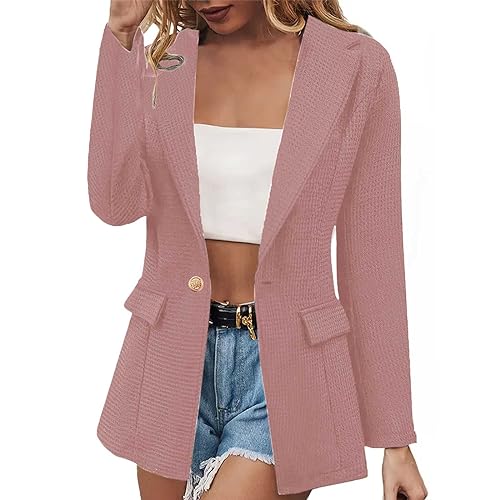 JIANROU Damen Offene Blazerjacke Leicht Jacke Mantel Strickjacke,Blazer Für Damen Bomber Jacken Damen Cardigan Damen Bunt Longstrickjacke Damen Blazer Weiß Kapuzenblazer Damen von JIANROU