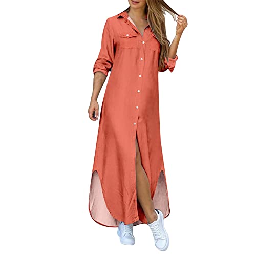 JIANROU Damen Sommerkleid Casual Freizeitkleid Elegant Cocktailkleid,Sommerkleid Festlich Lang,Kleid Viskose,Satin Kleid Rot,Sommerkleid Rückenausschnitt,Hochzeit Kleidung Damen von JIANROU