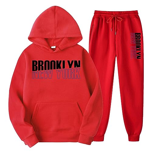 JIANROU Herren Kapuzenpullover Sweatshirt & Jogginghose,Weißer Jogginganzug,Herbst Winter Kapuzen Sweatshirt,Lila Sweatshirt,Jogginganzug Kurzgröße Herren,Trainingsanzug Gelb von JIANROU