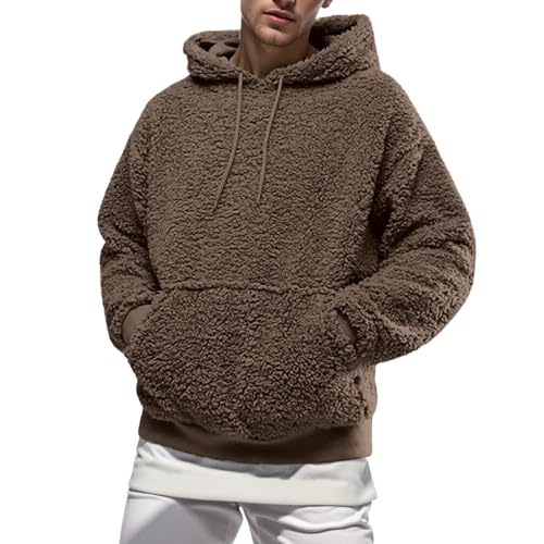 JIANROU Sweatjacke Herren Kapuzenpullover Herbst Winter,Braune Hoodies,Pullover Weiß,Schwarzer Hoodie Herren,Pullover Weihnachten,Rollkragenpullover Herren von JIANROU