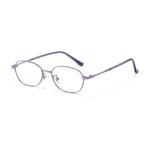 JIETIAN Modische Anti-Blaulicht/Anti-Strahlung HD Lesebrille Damen mit Metallrahmen 1.56 asphärisches Harzglas Leser,Lila,+1.0 von JIETIAN