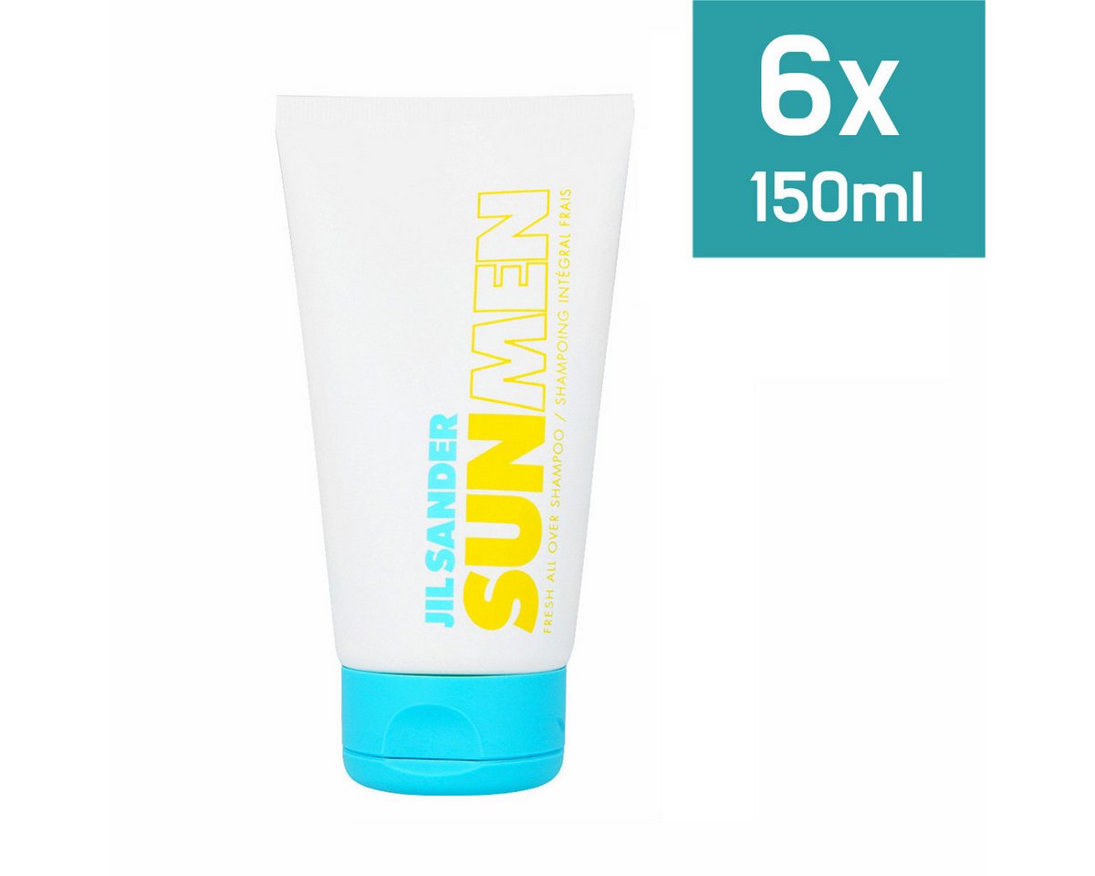 JIL SANDER Duschgel Sun Men Summer Edition Erfrischendes Shower Gel 150ml, - 6er Pack von JIL SANDER