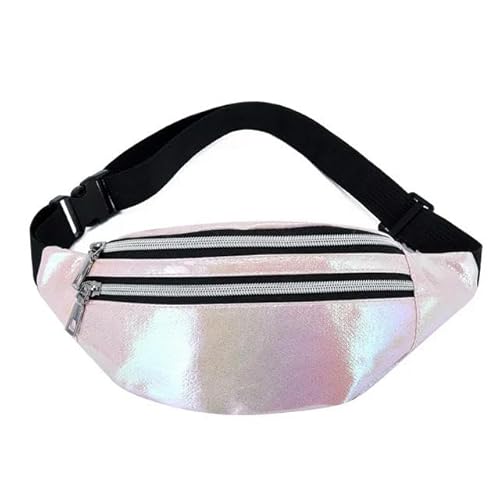 Große Gürteltasche 1Pc Fanny Pack Taillenbeutel Laser Strand Reisezip Taillenbeutel Frauengürtel Für Mädchen-Rosa von JINGBDO