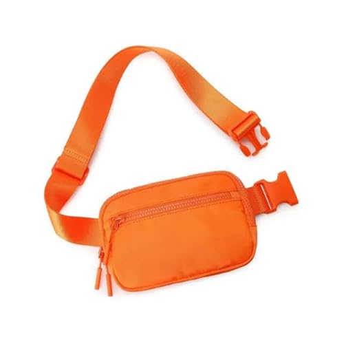 Große Gürteltasche Frauen Taillenbeutel Pack Reißverschluss Brustbeutel Outdoor Sport Crossbody Tasche Freizeitstasche Tasche Tasche Geld-Orange von JINGBDO