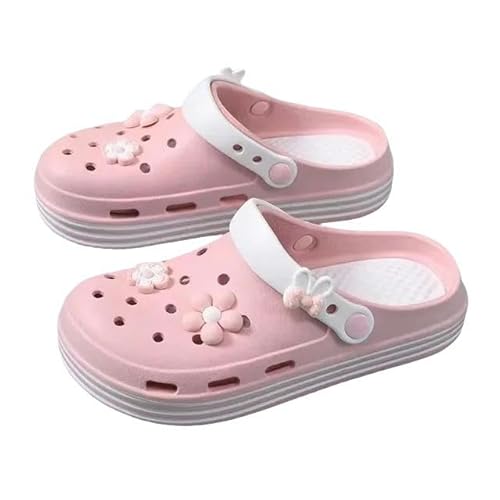 Herren Clogs Loch Schuhe Frauen Frühling Sommer Im Freien Hausschuhe Frauen Gartenschuhe Bequeme Weiche Innensandalen-Rosa-39-40 von JINGBDO