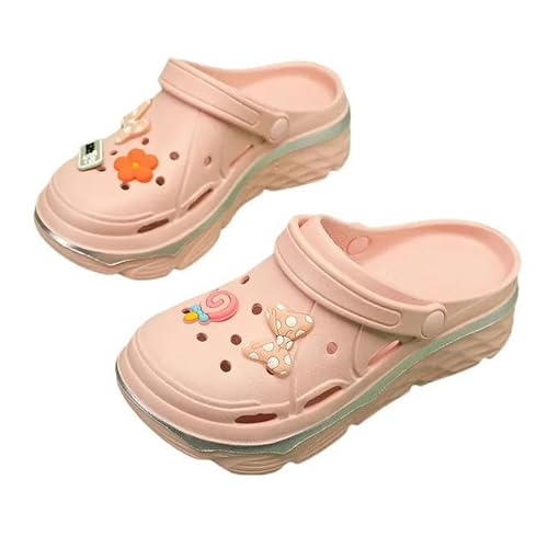 Herren Clogs Sommer Frauen Garten Verstopft Bequem-Rosa-35-36 von JINGBDO