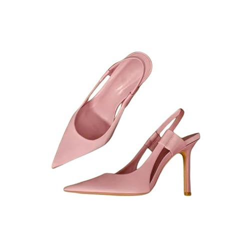 JINGBDO Damen Sandalen Sommer Frauenschuhe High Heels Sandalen Elegante Partykleid Latin Tanz Pink Gelb-Rosa-35 von JINGBDO