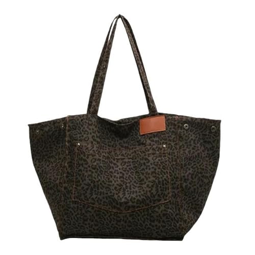 JINGBDO Handtasche Damen Leopard Design Shopper Groß Für Frauen Handtasche Damen Umhängetasche Große Kapazitätsbeutel Mädchen Handtasche-Schwarz von JINGBDO