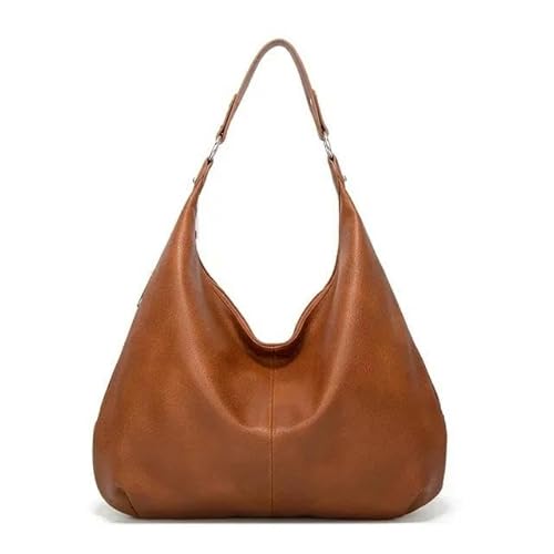 JINGBDO Handtasche Damen Luxus Design Women Tasche Tasche Große Leder -Umhängetaschen Mit Großer Kapazität-Braun-48-34Cm von JINGBDO