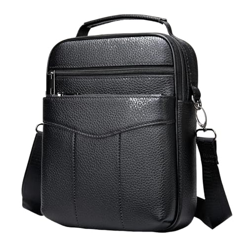 JINGBDO Messenger Bag Für Männercrossbody Taschen Für Herren Mode Umhängetasche Herren Schwarze Klappe Messenger Bag Herren Handtasche-Schwarz von JINGBDO