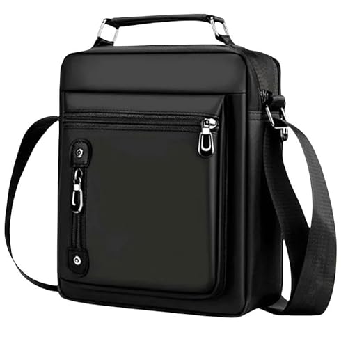 JINGBDO Messenger Bag Für Männerherren Umhängetasche Crossbody Tasche Vertikaler Oxford -Stoff Umhängetasche Mode Handtasche Messengerbeutel-Schwarz von JINGBDO