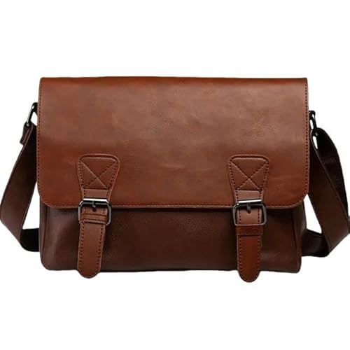 JINGBDO Messenger Bag Für Männermänner Umhängetasche Herren Casual Business Crossbody Tasche Herren Retro Crossbody Bag Messenger Bag-Braun von JINGBDO