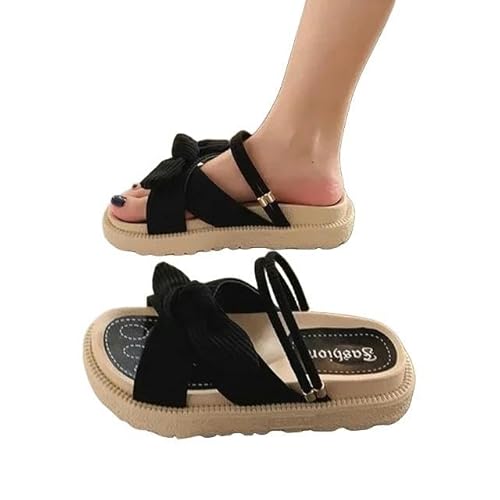 JINGBDO Sommersandalen Für Frauenfrauen -Sommerplattform Sandalen Mode Frauen Dicke Boden Sandalen Hausschuhe Strandschuhe-Schwarz-35 von JINGBDO