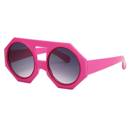 JINGBDO Sonnenbrillenmode Einfache Sonnenbrille Männer Personalisierte Party Sonnenbrille Männer Polygonale Moderahmen-Rosa von JINGBDO