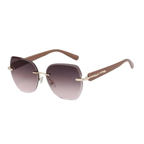 JINGBDO Sonnenbrillenmodelle Sonnenbrille Im Freien Sonnenbrillen Sonnenbrille Einfache Mode -Sonnenbrille Im Freien-Goldtee Rosa von JINGBDO