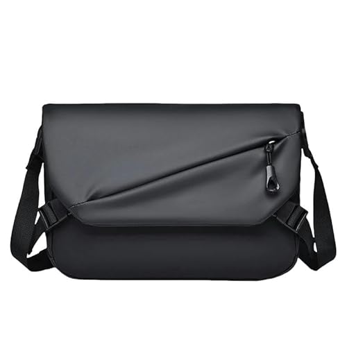 Messenger Bag Für Männermode Einfache Herren Im Freien Wasserdichte Herrenbeutel Umhängetasche Großer Kapazität Trage Messenger Bag-Schwarz von JINGBDO