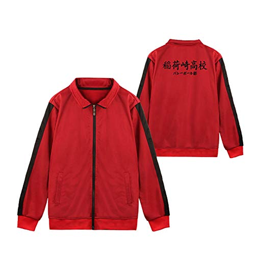 JINGHE Anime Haikyuu Fukurodani Cosplay Nekoma Jacke für Erwachsene Jugendliche, High School Volleyball Club Uniform Windbreaker Premium Mantel (S-3XL) von JINGHE