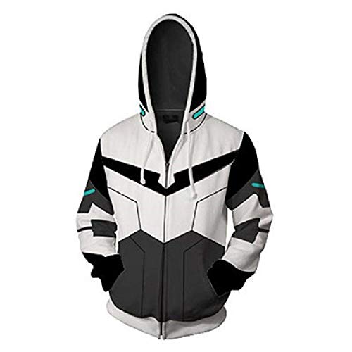 Voltron Hoodie Zipper Jacke für Damen Herren Jungen Mädchen, Anime Kriegsgott King Kong 3D Digitaldruck Winter Warmer Hoody Cardigan Mantel von JINGHE