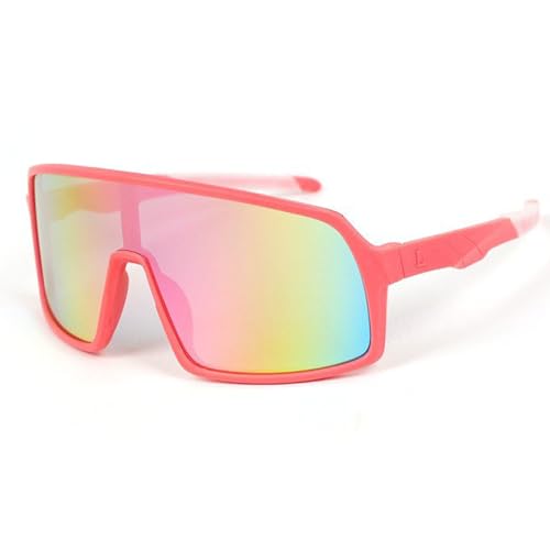 JINGTOPS Kinder Fahrradbrille Sportbrille,Sonnenbrille kinder Sonnenbrillen Jugend UV400-Schutz Polarisierte Sonnenbrille für Jungen Mädchen Schutzbrille OutdoorsportRosa-weißer Fuß von JINGTOPS