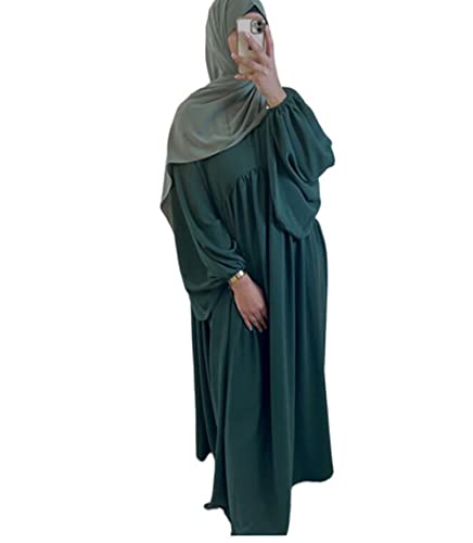 Frauen Abaya Kleid Ramadan Islamische muslimische Kleidung Krepp Ballon Ärmel Abaya Kleid Jilbab Afrikanische Türkische Robe Dubai Outfits von JINLLC