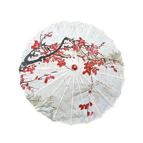JISADER Chinesischer Papier-Regenschirm, handgefertigter japanischer Regenschirm aus geöltem Papier für Tanz-Requisite, Hochzeits-Party-Dekoration, Stil d von JISADER