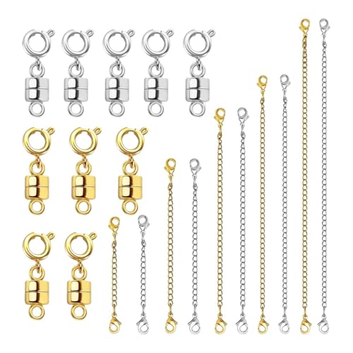 JISADER Halskettenverschlüsse Und Verschlüsse, Bastelbedarf für Frauen Und Mädchen, Gold-Silber JISADER Halskettenverschlüsse Und Verschlüsse, Bastelbedarf für Frauen Und Mädchen, Gold-Silber von JISADER