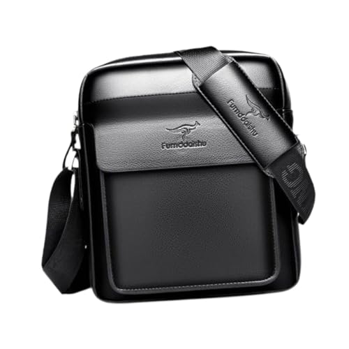 JISADER Herren Umhängetasche mit verstellbarem Riemen Modische Umhängetasche fürs Büro, Schwarz 24x21x6cm JISADER Herren Umhängetasche mit verstellbarem Riemen Modische Umhängetasche fürs Büro, Schwarz 24x21x6cm von JISADER