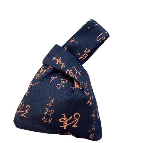 JISADER Knotentasche mit chinesischem Kalligraphie-Muster, für Damen und Herren, Handgelenktasche als Geschenk zum Jahrestag, Blau von JISADER