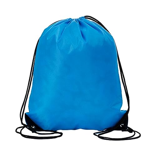 JISADER Kordelzug-String-Tasche, Kordelzug-Rucksack, großer Tagesrucksack, Cinch-Sack, PE-Beutel, Rucksack für Frauen, Erwachsene, Marathons, Blau von JISADER